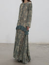 Mutedance 25 Autumn/Winter Printed Long Sleeve Dress MD-MD25FW27-green (MD25FW26)